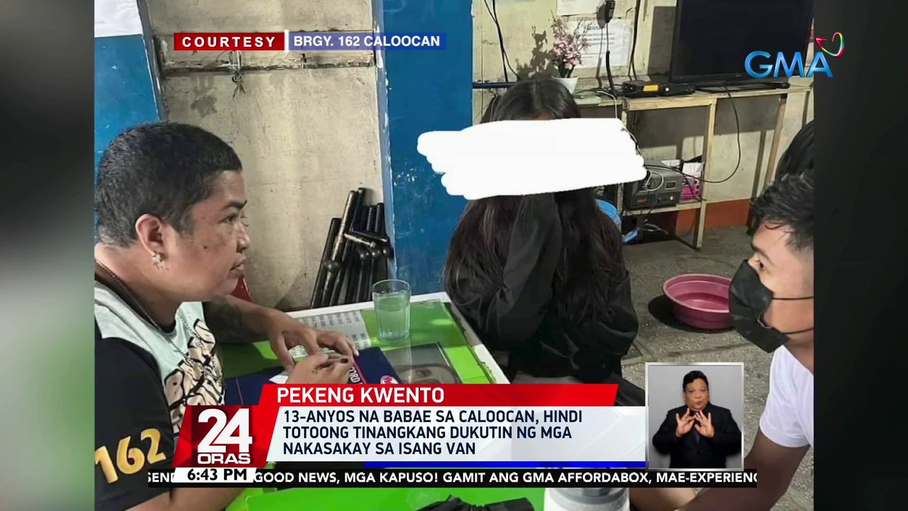 13-anyos na babae sa Caloocan, hindi totoong tinangkang dukutin ng mga nakasakay sa isang van | 24 Oras