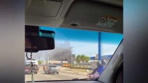 Vídeo mostra cortina de fumaça durante incêndio em Sucata em Fortaleza