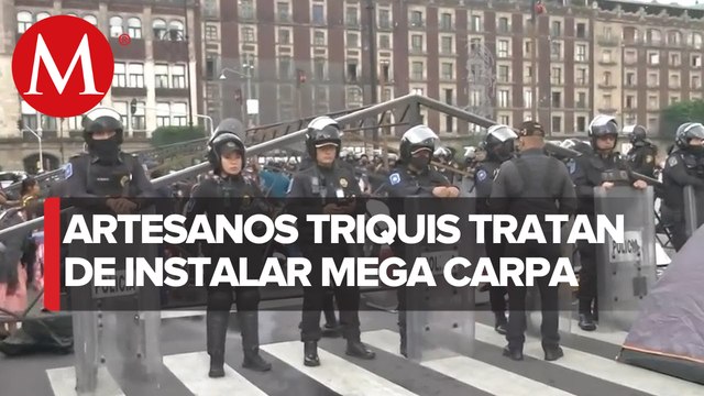 Artesanos Triquis se manifiestan en CdMx