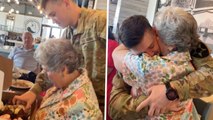 Grandma Surprised With Cupcakes And Military Grandson For Birthday | Happily TV