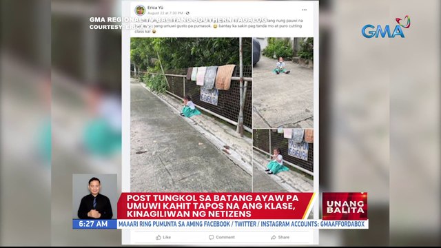 Post tungkol sa batang ayaw pa umuwi kahit tapos na ang klase, kinagiliwan ng netizens | UB