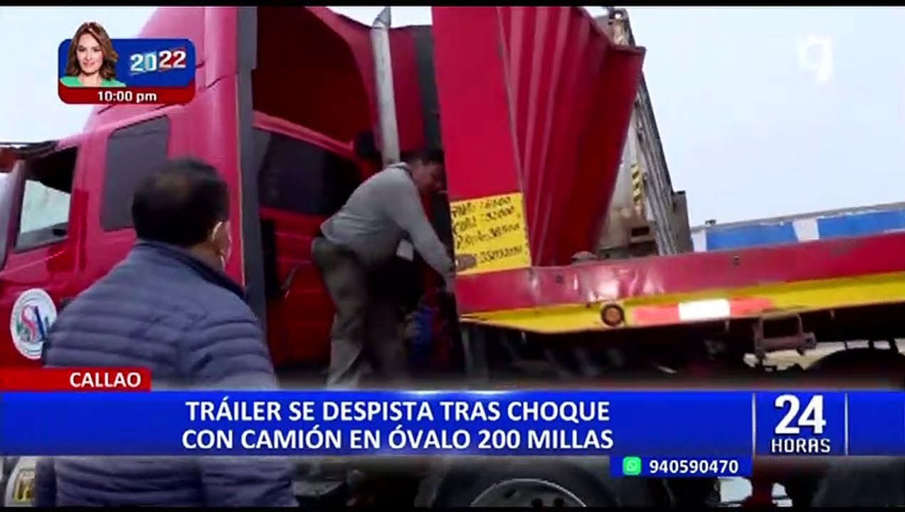 Tráiler vuelca tras chocar con camión en el Callao: tránsito estuvo detenido por 4 horas