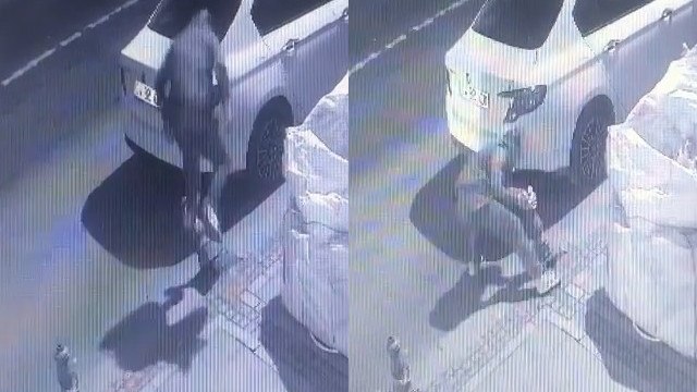  Bağcılar'da kaldırımdaki demir dubayı söküp çekçek arabasıyla götürdü 