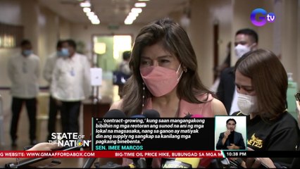 Pag-imbentaryo ng supply ng puting sibuyas at direktang pagbili ng mga restaurant sa mga magsasaka, ipinanukala ni Sen. Imee Marcos | SONA