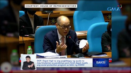 DOF: Dapat itigil na ang pagbibigay ng ayuda na may kinalaman sa pandemya pero hindi dapat maalis ang social protection program sa ilalim ng DSWD | Saksi