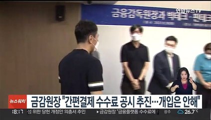 금감원장 "간편결제 수수료 공시 추진…개입은 안해"