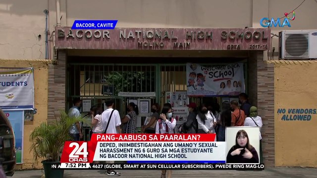 DEPED, iniimbestigahan ang umano'y sexual harassment ng 6 guro sa mga estudyante ng Bacoor National High School | 24 Oras