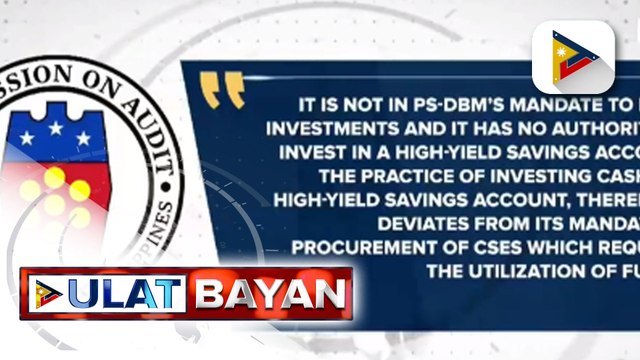 PS-DBM, nakatakdang ibalik sa National Treasury ang P3-B pondo na ginamit sa high yield investment sa DBP