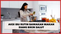 Anak Pertama Kali Kerja Dekat Rumah, Aksi Ibu Rutin Bawakan Makan Siang Bikin Salut