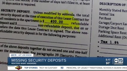Missing security deposits; renters want answers
