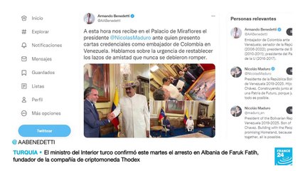 Benedetti, nuevo embajador de Colombia en Venezuela, presentó sus credenciales a Maduro