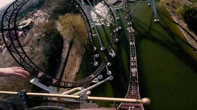 Ride To Happiness Roller Coaster (Plopsaland De Panne - Adinkerke, Belgium) - Spinning Roller Coaster POV Video