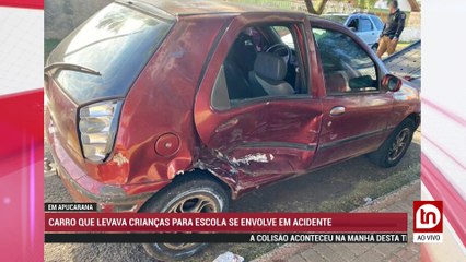 Carro que levava crianças para escola se envolve em acidente