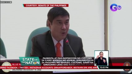 Download Video: Pagbisita at pag-inspeksyon ng Customs sa ilang bodega asukal, kinuwestiyon sa pagdinig ng Senado; Customs, iginiit na ginagawa lang ang kanilang trabaho | SONA