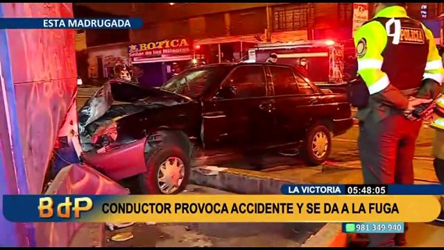 Abandonó su carro: Conductor provocó accidente en La Victoria y se dio a la fuga