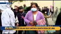 Santa Rosa de Lima: devotos hacen largas colas para dejar sus cartas en pozo de los deseos