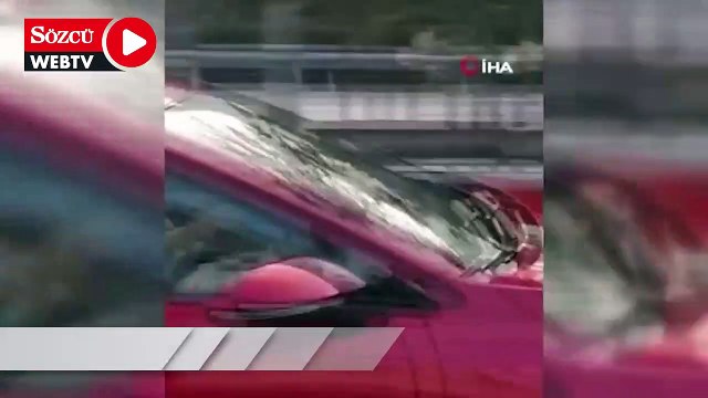 Kucağında bebekle araba sürdü, o anlar kameraya yansıdı