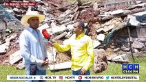 Lluvias provocan derrumbe de graderías y calle en Tableros, El Rosario, Comayagua
