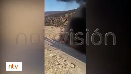 Camión cisterna ardió en llamas en la ruta Tupiza - Villazón