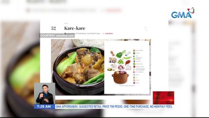 Kare-kare, 52nd sa Top 100 Best-Rated Stews ng Taste Atlas | UB