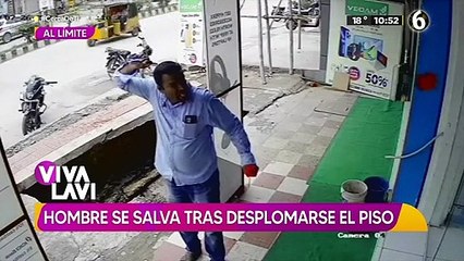 Hombre se salva tras desplomarse el suelo
