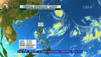 Tải video: Bagyong Gardo napanatili ang lakas habang kumikilos pa-hilagang-kanluran East extreme Northern Luzon | 24 Oras News Alert