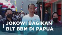 Sinyal Harga BBM Naik, Jokowi Bagikan BLT di Jayapura, Papua | Katadata Indonesia