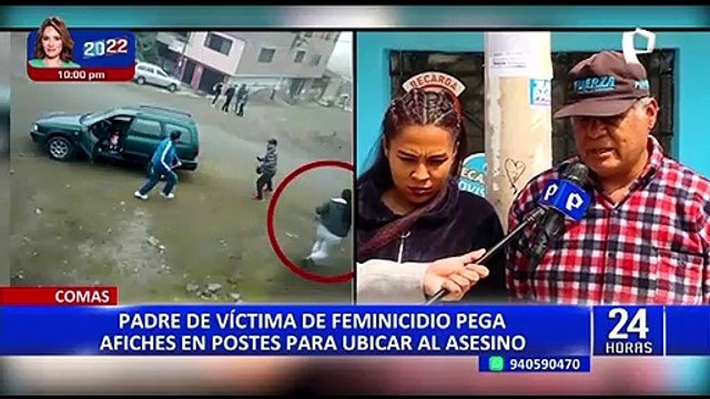 Comas: familia pega afiches en postes para ubicar a sujeto que asesinó con un fierro a joven madre