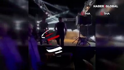 Sahneden düşen Emre Kaya hastaneye kaldırıldı