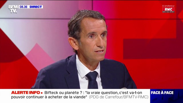 Alexandre Bompard, PDG de Carrefour, sur la sobriété énergétique: On va baisser d'ici 2024 de 20% notre consommation d'énergie