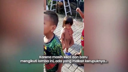 Kelakuan Anak Kecil Saat Lomba Makan Kerupuk Bikin Gemes!!