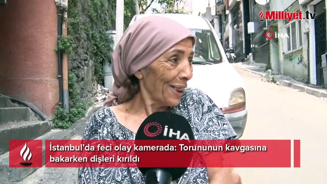 İstanbul’da feci olay kamerada: Torununun kavgasına bakarken dişleri kırıldı