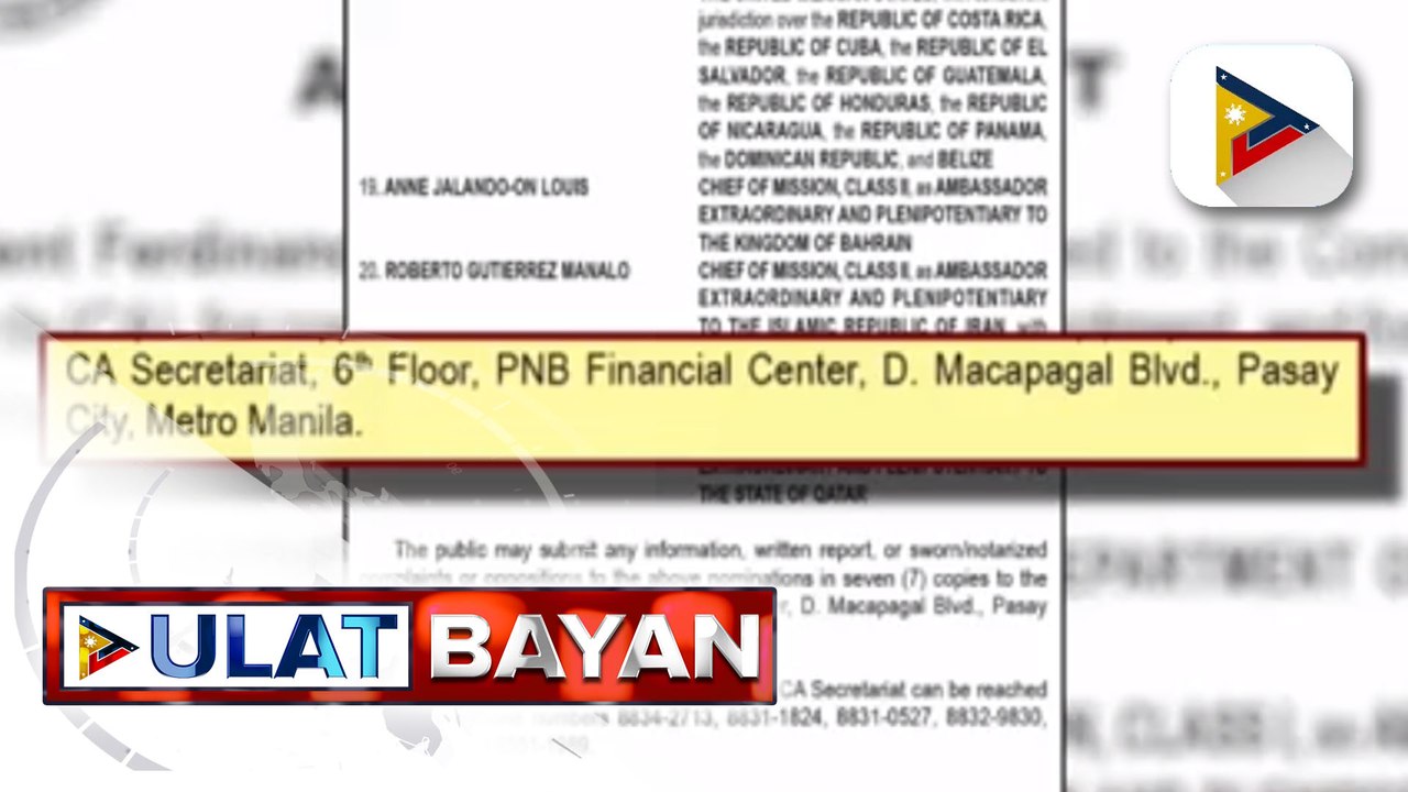 Pres. Marcos Jr., isinumite na sa CA ang kumpirmasyon ng ad interim appointment ng ilang opisyal ng gobyerno