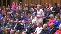 All three female PMs were Conservatives, jokes Theresa May