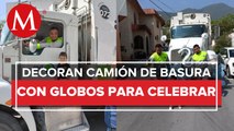 Niño festeja en Monterrey cumpleaños con recolectores de basura