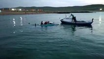 Beykoz'da 9 kişinin bindiği tekne alabora oldu, denizde can pazarı yaşandı