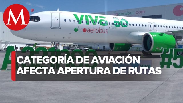Viva Aerobus canceló apertura de siete rutas a EU por baja en categoría de aviación