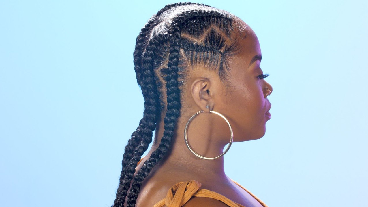 4 Stitch Braids with Zig Zag Parts | The Braid Up