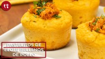 Pastelitos de elote rellenos de pollo | Receta internacional | Directo al Paladar México
