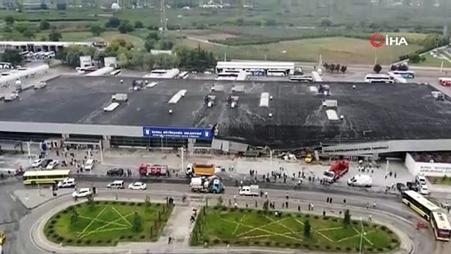 Bursa’da otobüs terminaline yıldırım düştü...