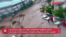 Mudanya'da bir aile sel sularından son anda kurtarıldı