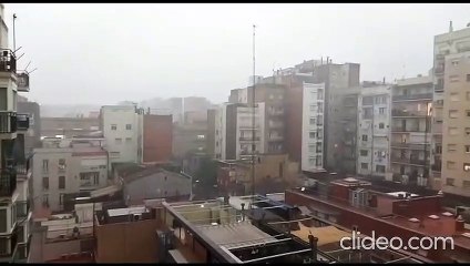 Fuerte tormenta con granizo sobre Barcelona