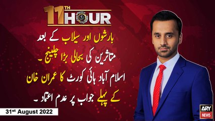 11th Hour | Waseem Badami | ARY News | 31st August 2022