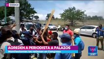 Manifestantes agreden al periodista Álvaro Cuitláhuac López en Oaxaca