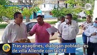 Tras apagones, dialogan pobladores de villa Allende con la CFE