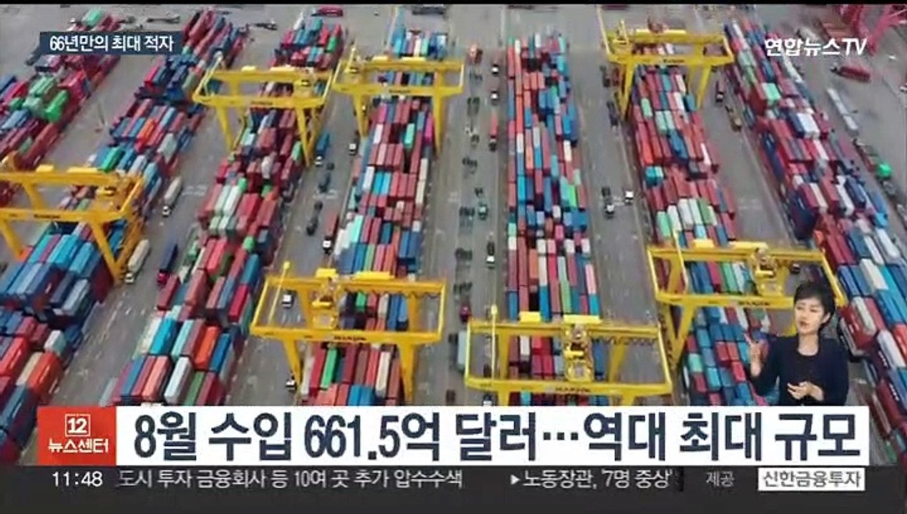 5개월째 무역적자…8월엔 역대 최대 95억 달러