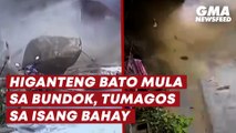 Higanteng bato mula sa bundok, tumagos sa isang bahay | GMA News Feed