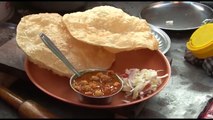 street food gujarat - breakfast food - puri shak - indian street food gujarat