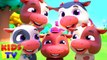 Five Little Cows - Kids Kindergarten Song - Nursery Rhymes