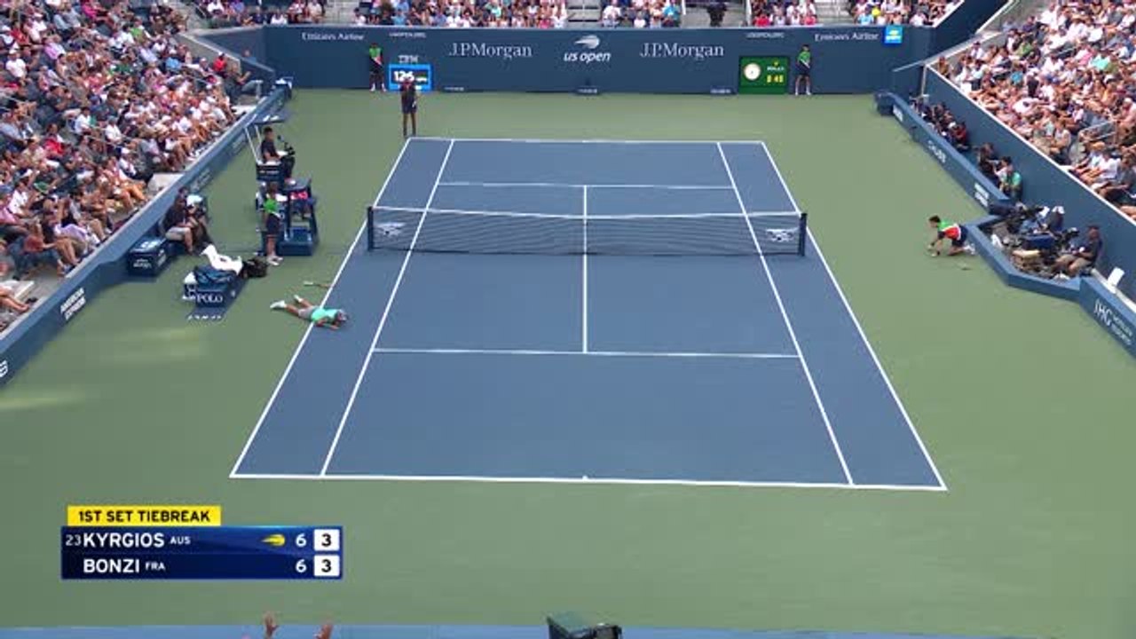 Colourful Kyrgios storms into third round